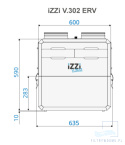 Rekuperator iZZi V.302 ERV + sterownik STANDARD + moduł stałego przepływu (wersja lewa)